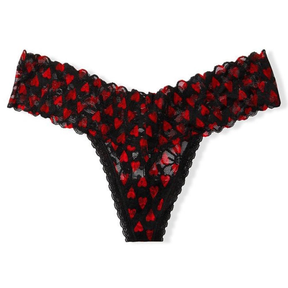 VS XS ❤️ Lace Thong w/Red Hearts NWT Victoria's Secret Gorgeous Romantic NEW - Picture 9 of 16